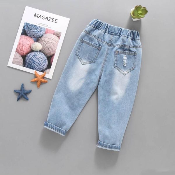 

baby girl jeans star pattern girls jeans pants spring autumn hole kids casual style clothes for girls, Blue
