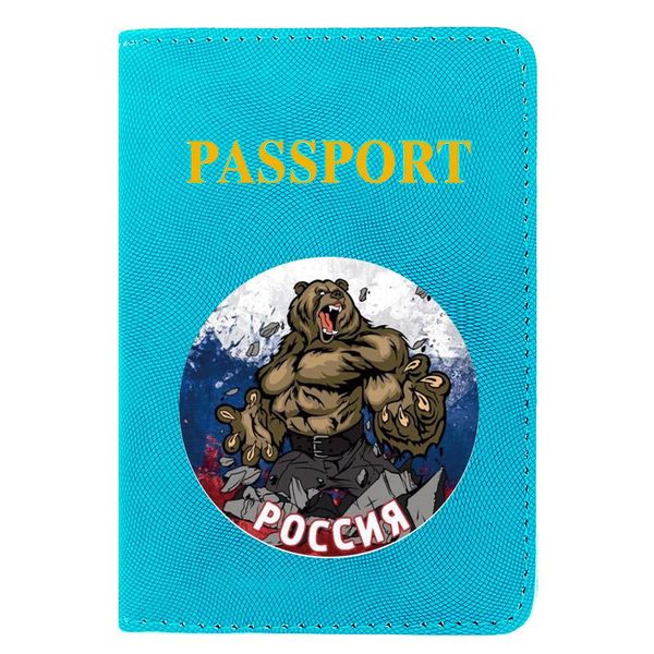 

card holders russians do not give up printing women men passport cover pu leather travel id holder purse wallet case gift, Brown;gray