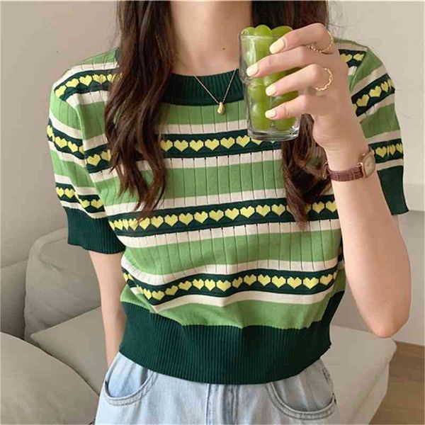 

women's t-shirt avocado green basic stylish knitwear short sleeves all match knitted girls pullovers summer casual t-shirts 0, White