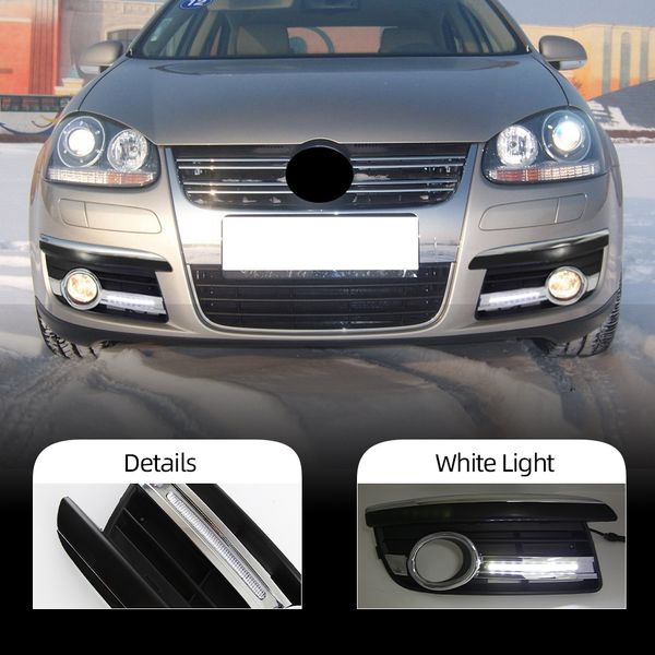 2PCS DRL für VW Jetta 5 A5 MK5 Sagitar 2005 2006 2007 2009 2009 2010 Daytime Running Lights Fog Lamp Cover Daylight