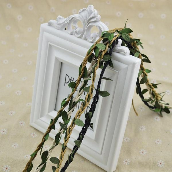 

6 meters silk leaf-shaped handmake artificial green leaves for wedding decoration diy wreath gift scrapbooking craft fak qylvph
