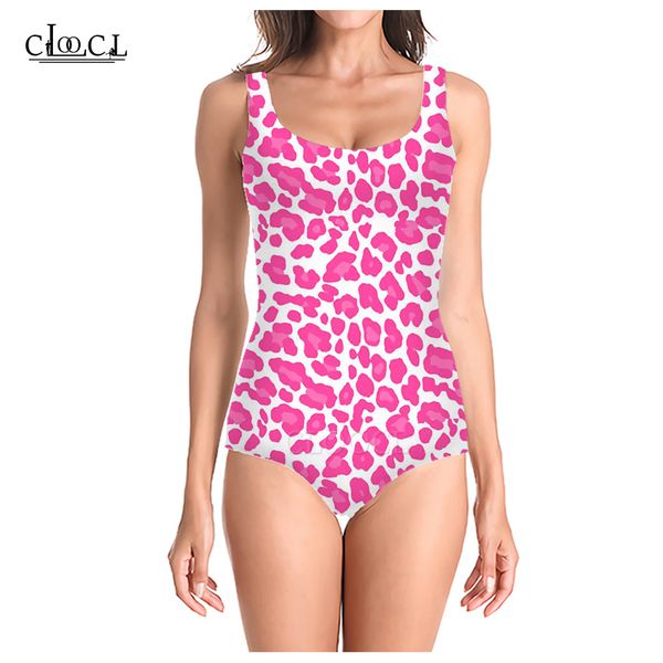 

cloocl 2021 summer fashion 3d printed women sleeveless swimsuit popular leopard style cosplay swimsuits beach one piece swimwear, White;black