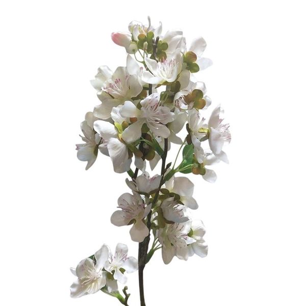 

decorative flowers & wreaths 1 pc artificial cherry blossoms japanese flower bridal home party wedding decoration (white)