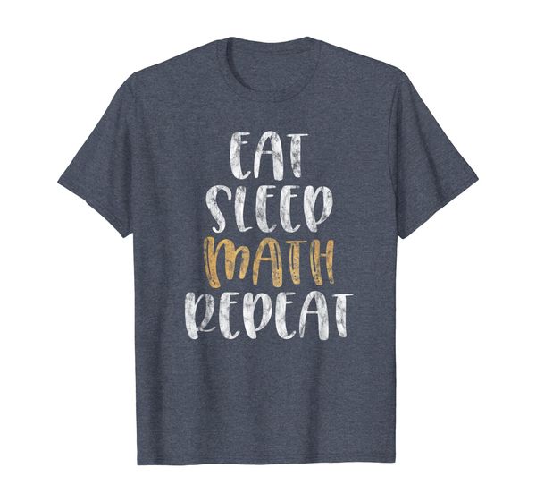 

eat sleep math repeat t-shirt math teacher funny mathematics, White;black