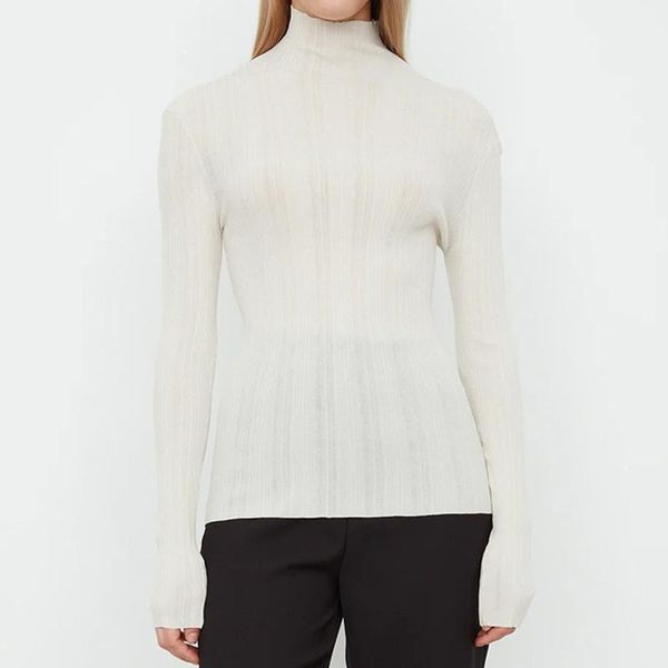 

women sweater long sleeve slim fit turtleneck simple female knit bottoming, White;black