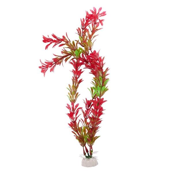 

decorations aquarium air stone red green artificial aquatic plant ornament 15"