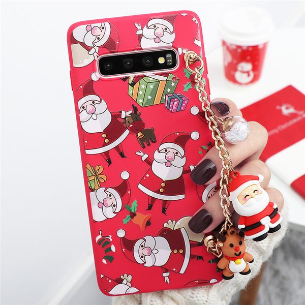 

cute cartoon santa claus gifts for samsung galaxy s20 ultra s10 lite s9 s8 plus s10e s7 s6 edge a11 m31 elk chain