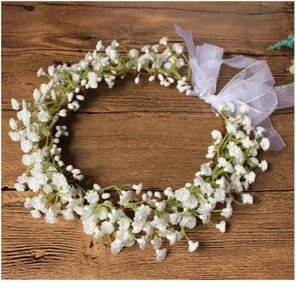 

breathable white flower crowns tiaras hairbands romc sweet gardland women wedding hair accessories for bride bri qylvhr
