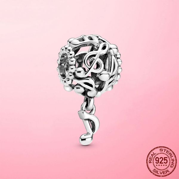 

925 sterling silver openwork music notes charm beads fit original pandora charm bracelet 925 silver jewelry gift
