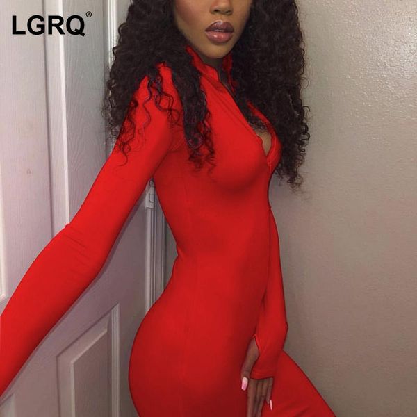 

casual dresses [lgrq] women khaki sport hollow out slim dress arrival turtleneck neck long sleeve fashion tide spring summer 2021 19d2450, Black;gray