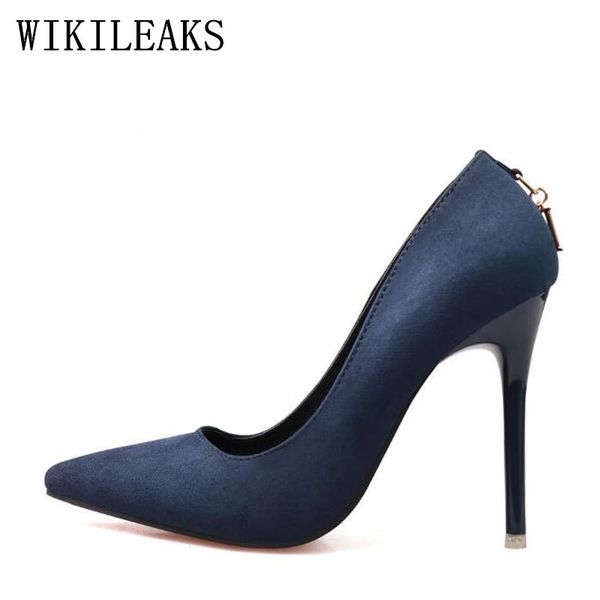 

dress shoes red fetish high heels woman 2021 genuine suede leather women pumps thin spike heel pointed toe spring blue valentine, Black