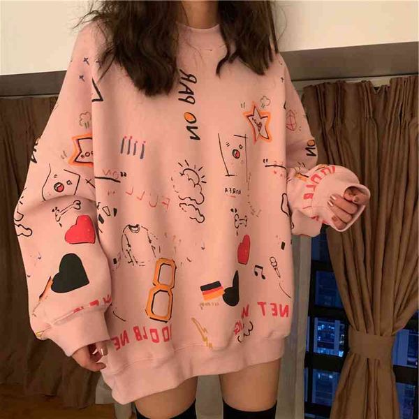 

2021 spring couple models cotton fashion hoodies teen street hip hop pastel sweatshirt for men and women printing loose hoodie t200302, Black