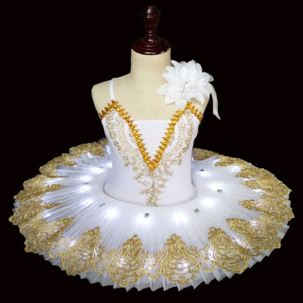 

2021 new children performance children luminescence ballet skirt fluorescence small swan professional ballet tutu dress, Black;red