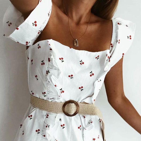 

summer casual female jumpsuit flower print strapless lotus leaf decoration jumpsuit, Black;white