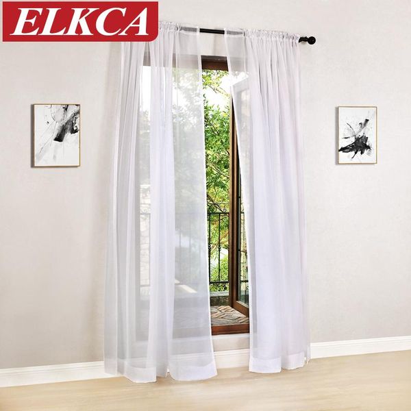 

curtain & drapes white tulle curtains for living room modern transparent window sheer the bedroom-rod pocket