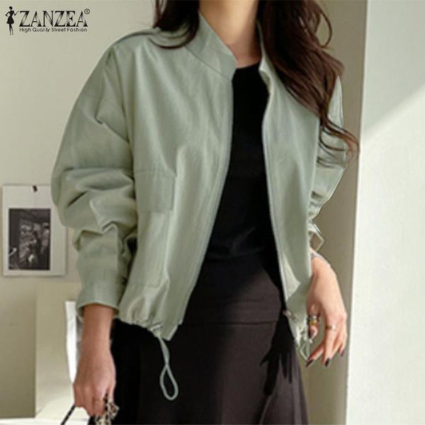 

women's jackets autumn oversized zipper cardigans fashion casual solid coats female ol long sleeve outwear office overall, Black;brown