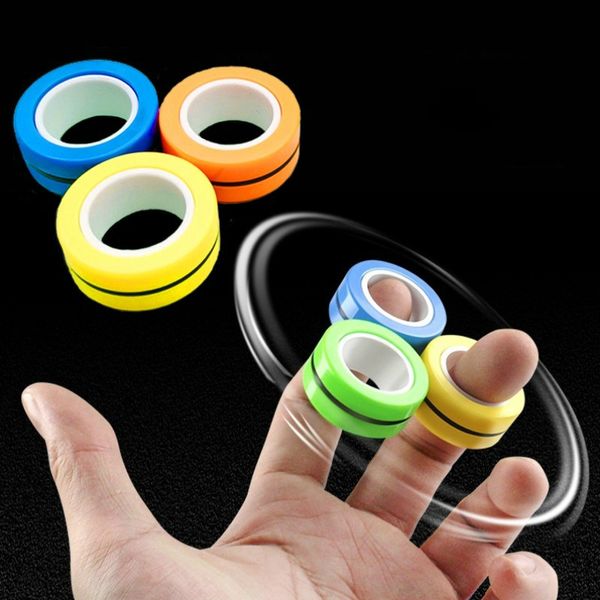 

anti-stress magnetic rings fidget unzip toy magic ringtools children magnetic ring finger spinner ring decompression toys