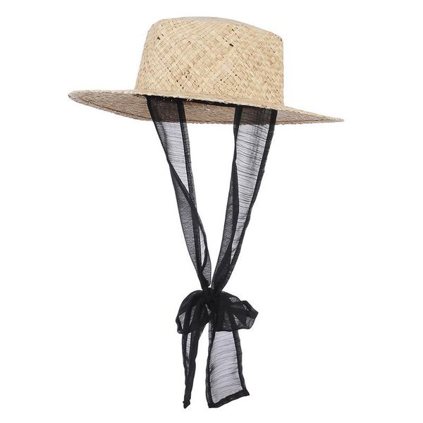 

wide brim hats beach hexagon straw hat summer for women retro flat hand-made raffia outdoor sun protection, Blue;gray