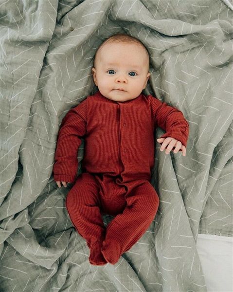 

new baby spring autumn clothing 0-6m baby newborn boy infant girl long sleeve footies solid ribbed playsuit outfit clothes set, White