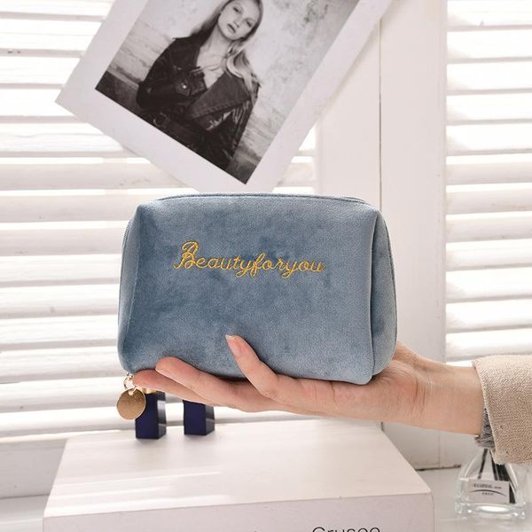 

cosmetic bags & cases women bag soft velvet make up storage high-capacity multifunction travel necessaries female pouch