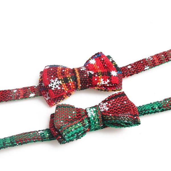 

dog collars & leashes christmas pet gift small dogs/cats snowflake bowknot puppy cat necklace adjustable bow tie kitten bells collar