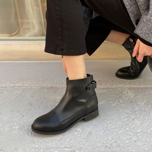 

fashionable boots thick toe high heels winter ladies size 33-42 jrtr, Black