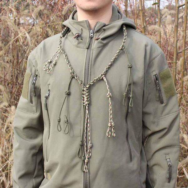 

outdoor lanyard paracord 12 adjustable loops gear hand braided necklace multifunction tools