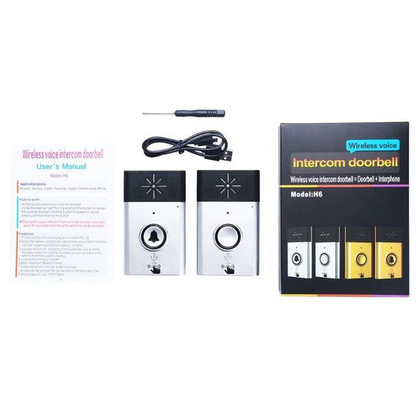 

wireless doorbell voice intercom 300m distance outdoor transmitter indoor receiver intelligent with fixed paste for home gate