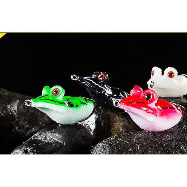 

3d big eyes soft rubber frog snakehead fishing lures 4.5cm 14g floating swimming popper strong jllqpv insyard
