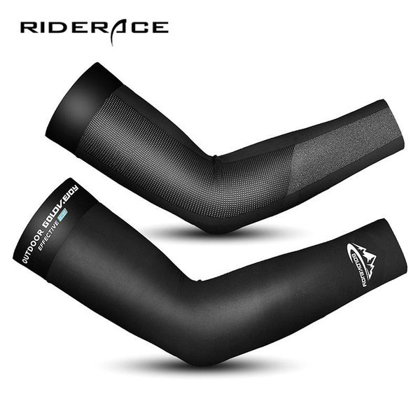 

elbow & knee pads ice fabric cuff riding arm guard cycling breathable uv protection bracers sport fitness run basketball bicycle bike warmer, Black;gray