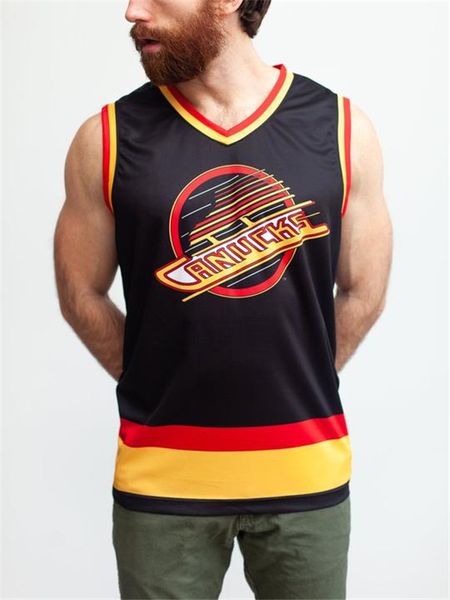 

vancouver canucks retro alternate hockey tank elias pettersson brock boese jersey, Black