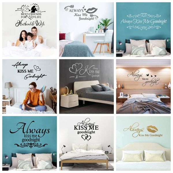 

wall stickers sticker always kiss me good night quotes mural for house decoration home bedroom decor wallpaper
