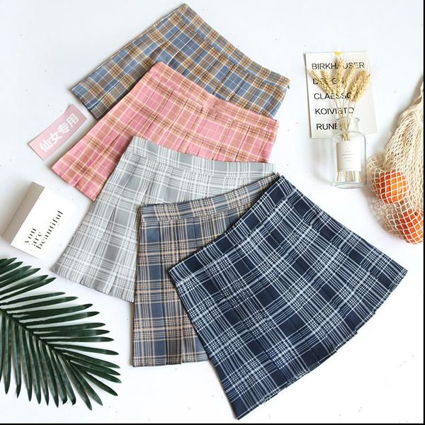 

women short skirt women skirt preppy style high waist chic stitching skirts student pleated skirt women cute sweet girls, Black
