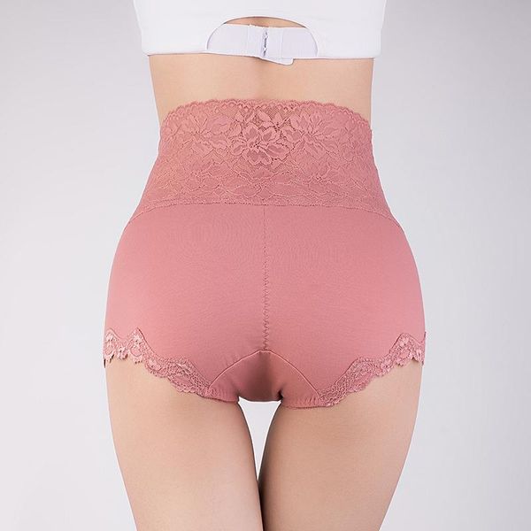 

women's panties 1pcs cotton high rise female underwear lace antibacterial briefs woman soft for ladies, Black;pink