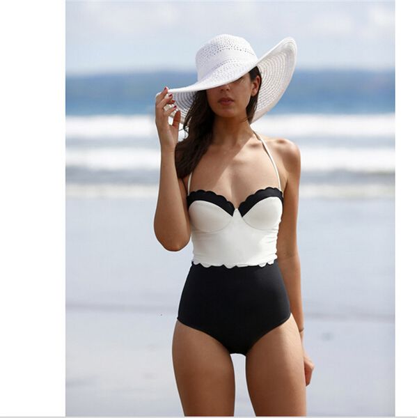 

underwire swimsuits s-xl push up monokini swimsuit women floral one piece bathing suit plus size swimwear, White;black