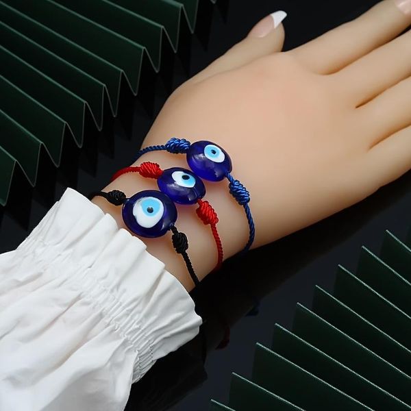 

charm bracelets arrival turkish blue eye bracelet female student weaving red rope demon jewelry for women gift luxury, Golden;silver