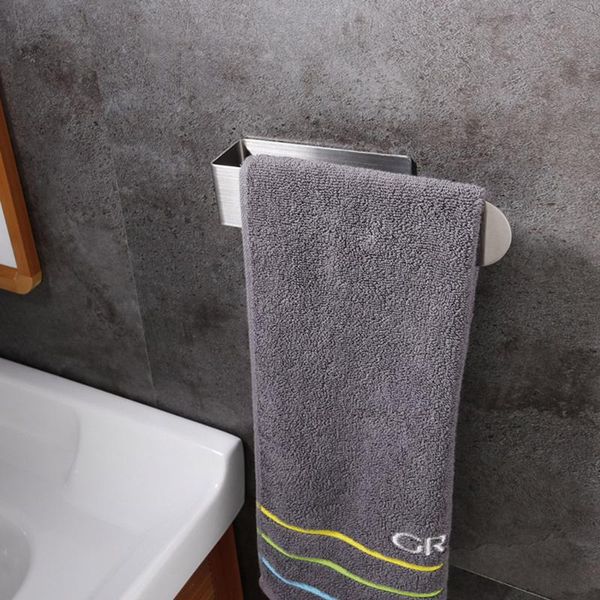 

self-adhesive towel rack holder rack wall mounted towel hanger bathroom bar shelf hanging hook bathroom organizer dropship