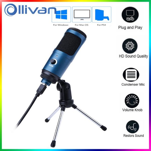 

ollivan metal usb microphone metal condenser microphones for lapcomputer recording studio streaming karaoke youtube tiktok