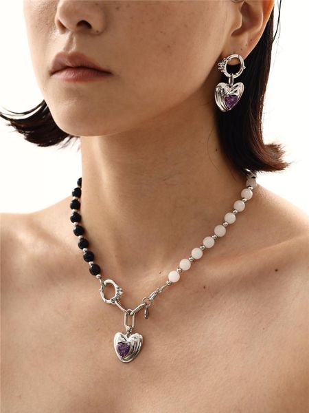 

chains timeless wonder gorgeous zirconia heart necklace women designer jewelry gothic boho ins fancy party set emo gift 2611, Silver