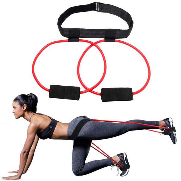 Fascia di resistenza Cintura Pedale Corda da tirare Attrezzatura per il fitness portatile Corda da allenamento Bodybuilding Yoga Nastri elastici per fitness Allenamento H1026