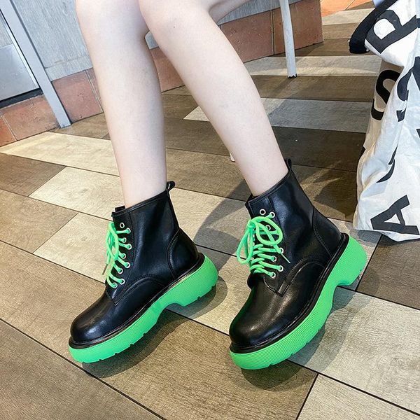 

boots women 2021 fashion round head winter comfortable snow light non-slip female warm lacing flat shoes, Black