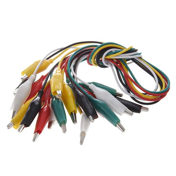 

10 pcs 5-color double ended alligator clips test lead jumper wire 48cm 1.6 ft
