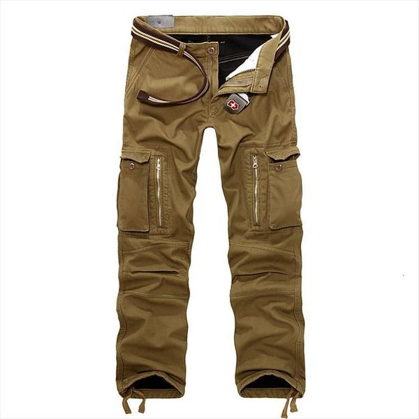 

winter casual multi pockets military women pant baggy tactical thicken fleece mens cargo trousers loose thermal warm 29 40, Black
