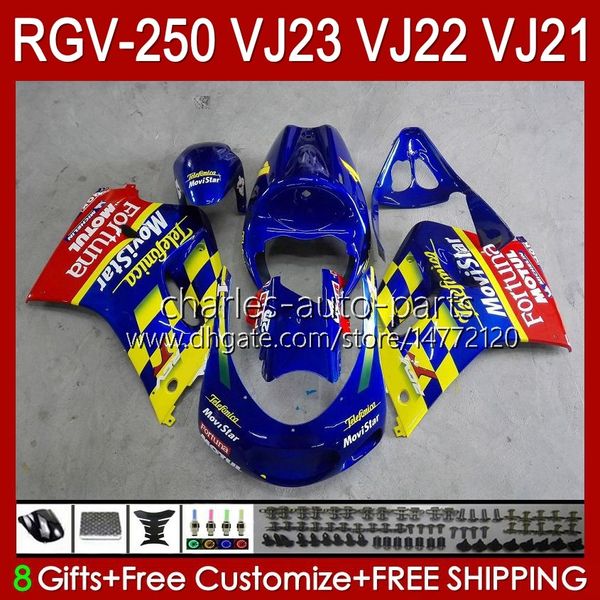 Fairings OEM para Suzuki RGV250 SAPC VJ23 RVG250 250cc VJ 23 Cowling RGV-250CC 97 98 Bodywork 107HC.12 RGV-250 Painel Movistar Red RGVT-250 RGVT RGV 250 CC 1997 1998 Bodys