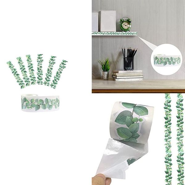 

wall stickers eucalyptus die-cut border trim printed leaves for classroom back to school decoration,wall decals