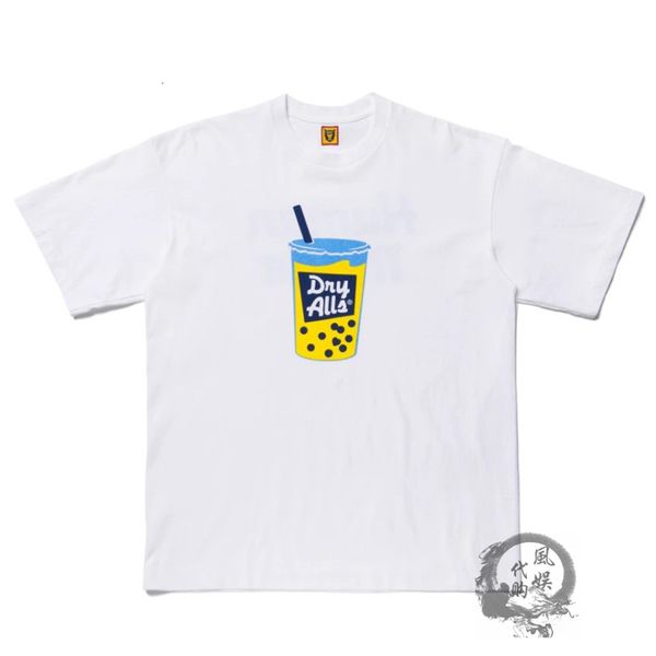 

human made 20ss t-shirt pearl milk tea round neck short sleeve men's casual lovers t-shirt women's, Black