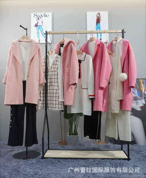 

ou shili's winter women's woolen overcoat and wear go live, Black