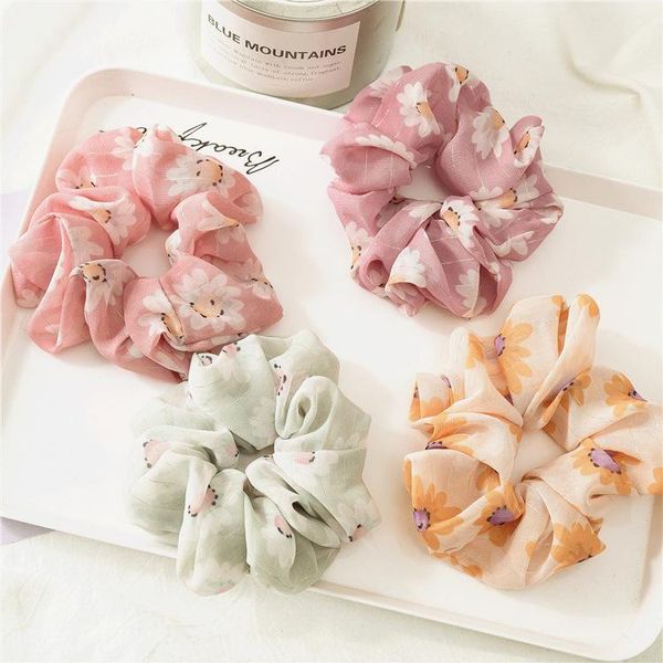 

hair accessories the thin material floral large intestine circle lady fresh cloth art ornament headwear, Slivery;white