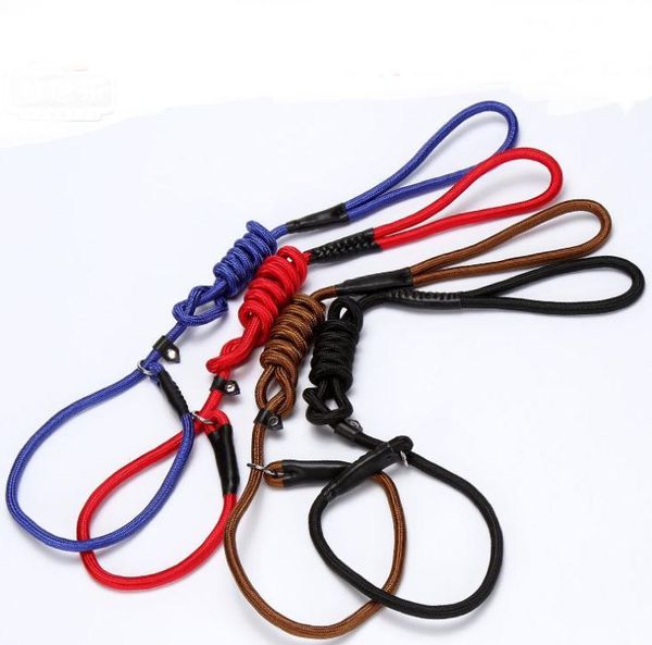 

training walk pet lead rope 130cm long strong nylon dog puppy leash red blue black color wholesale