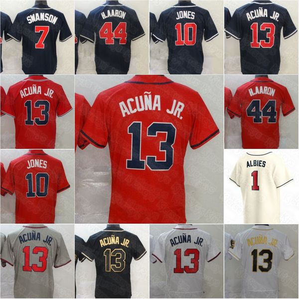 

13 ronald acuna jr jersey 2021 freddie an dansby swanson brave jones ozzie albies ender inciarte guillermo heredia abraham almonte maddux ha, Blue;black